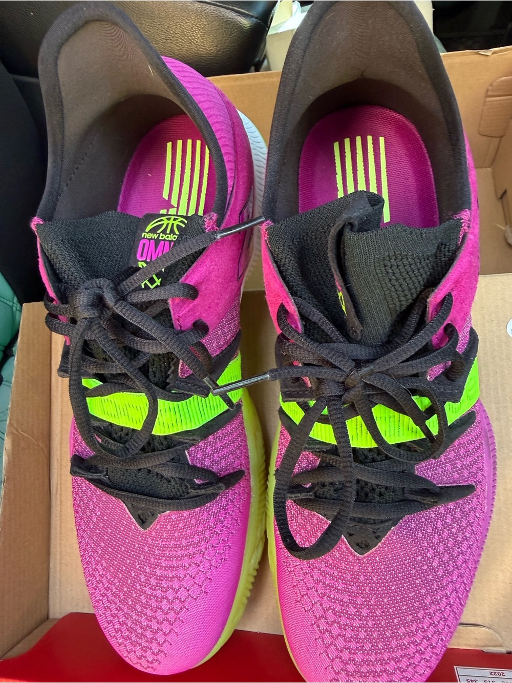 New Balance Men’s Hot Pink & Neon Green Athletic Runners